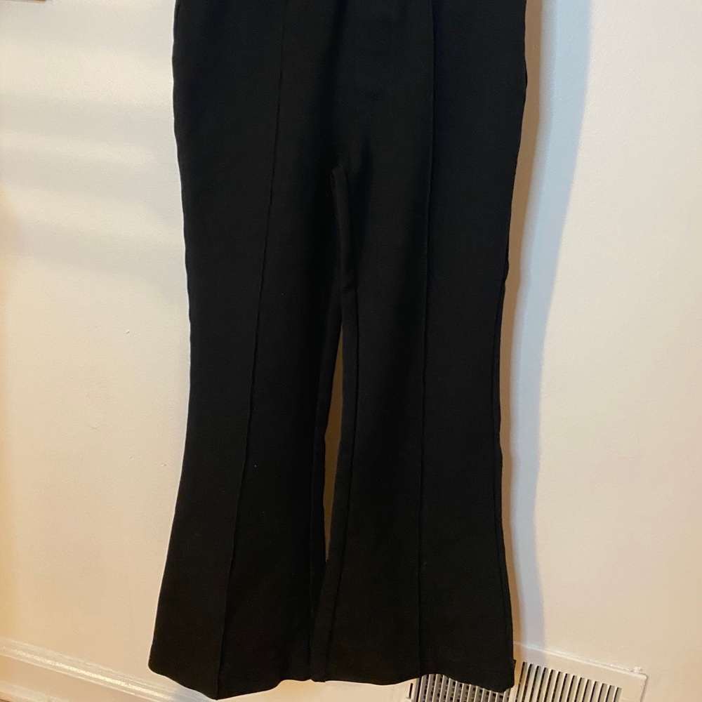 Cropped leg flare stretchy trouser